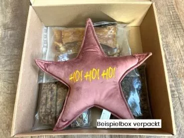 Weihnachtspräsent "fressen & kuscheln" in stilvoller Box - verschiedene Variationen